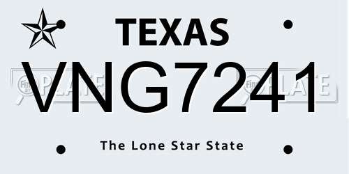 VNG7241 Texas License Plate