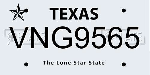 VNG9565 Texas License Plate