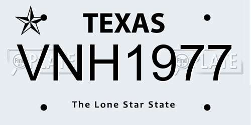 VNH1977 Texas License Plate