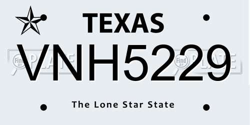 VNH5229 Texas License Plate