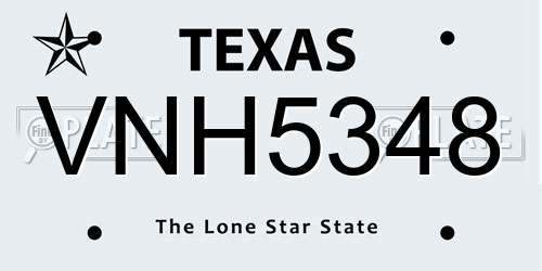 VNH5348 Texas License Plate
