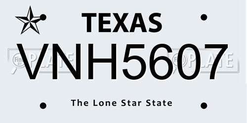 VNH5607 Texas License Plate
