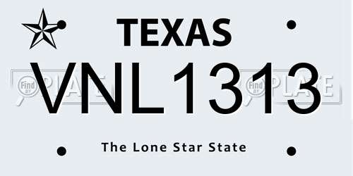 VNL1313 Texas License Plate