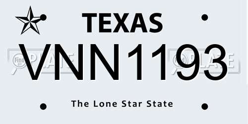 VNN1193 Texas License Plate