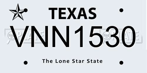 VNN1530 Texas License Plate