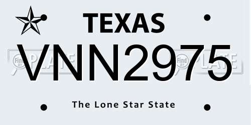 VNN2975 Texas License Plate