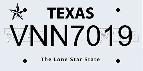 VNN7019 Texas License Plate