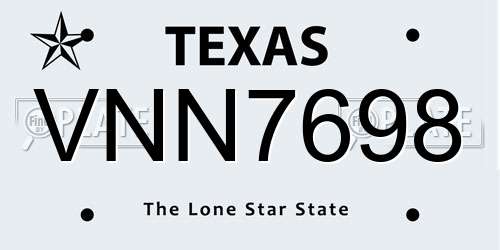 VNN7698 Texas License Plate