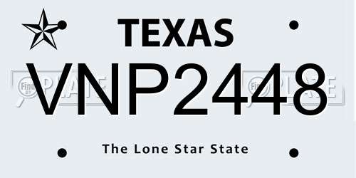 VNP2448 Texas License Plate