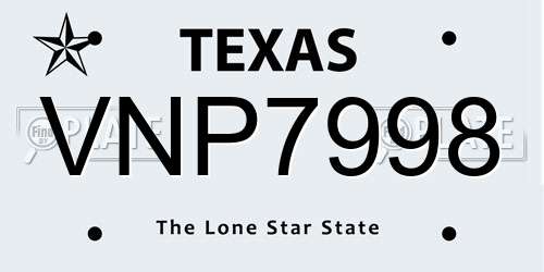 VNP7998 Texas License Plate