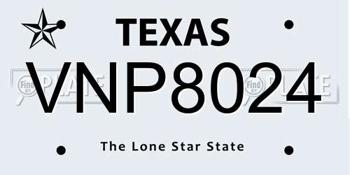 VNP8024 Texas License Plate