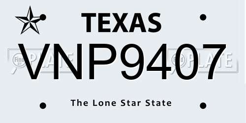 VNP9407 Texas License Plate