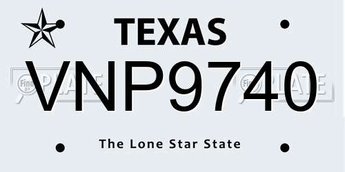 VNP9740 Texas License Plate