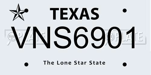 VNS6901 Texas License Plate