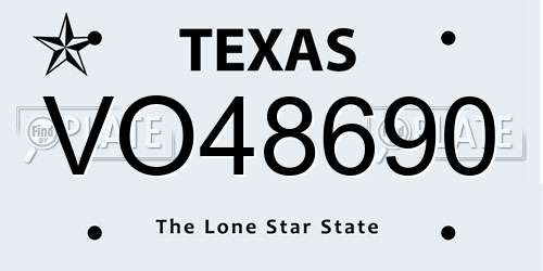 VO48690 Texas License Plate
