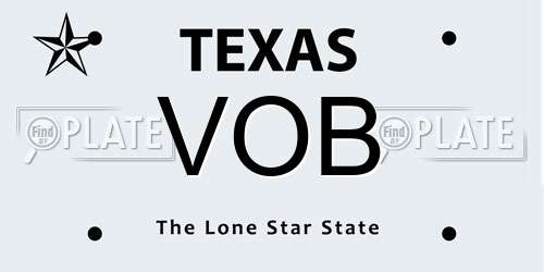 VOB Texas License Plate