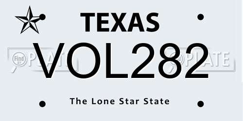 VOL282 Texas License Plate