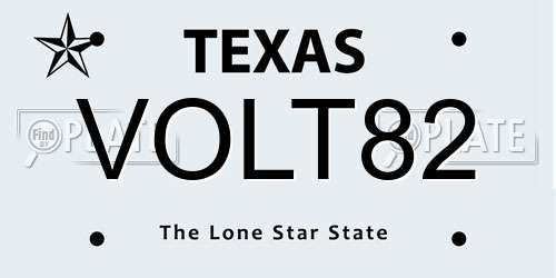 VOLT82 Texas License Plate