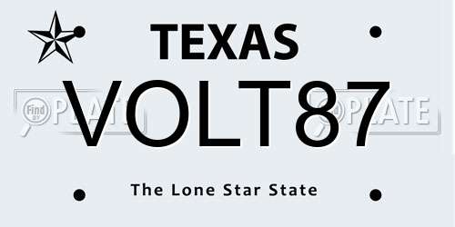VOLT87 Texas License Plate