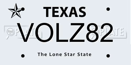 VOLZ82 Texas License Plate