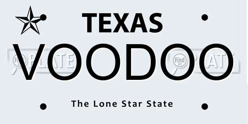VOODOO Texas License Plate
