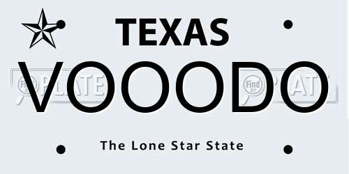 VOOODO Texas License Plate