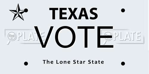 VOTE Texas License Plate