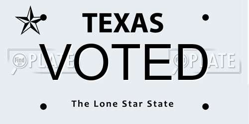 VOTED Texas License Plate