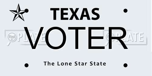 VOTER Texas License Plate