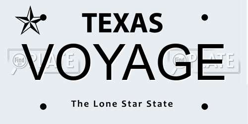 VOYAGE Texas License Plate