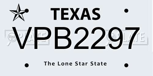VPB2297 Texas License Plate