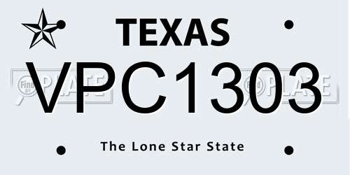 VPC1303 Texas License Plate