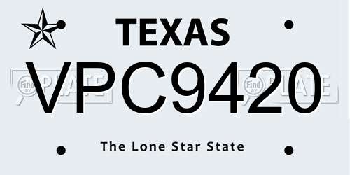 VPC9420 Texas License Plate