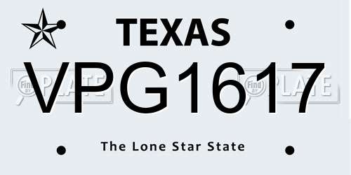 VPG1617 Texas License Plate
