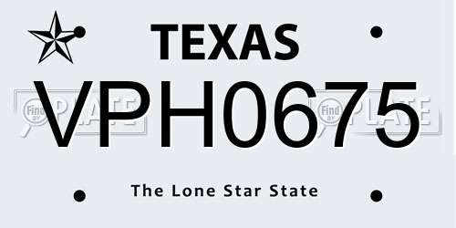 VPH0675 Texas License Plate