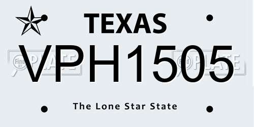 VPH1505 Texas License Plate