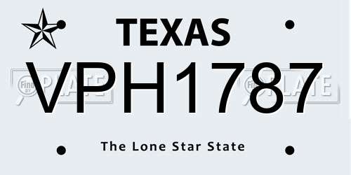 VPH1787 Texas License Plate