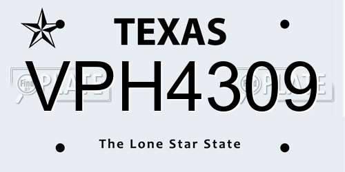 VPH4309 Texas License Plate