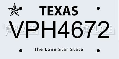 VPH4672 Texas License Plate