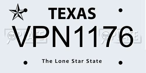 VPN1176 Texas License Plate