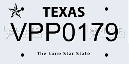 VPP0179 Texas License Plate