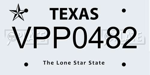 VPP0482 Texas License Plate