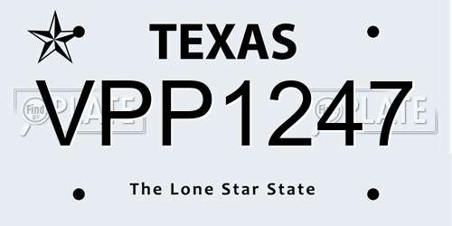 VPP1247 Texas License Plate