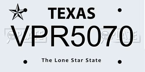 VPR5070 Texas License Plate