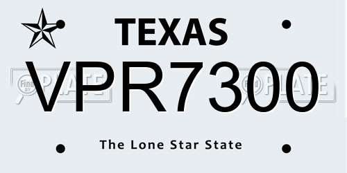 VPR7300 Texas License Plate