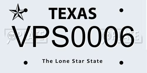 VPS0006 Texas License Plate
