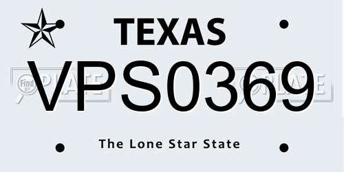 VPS0369 Texas License Plate