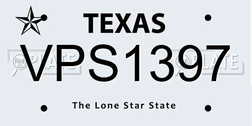 VPS1397 Texas License Plate
