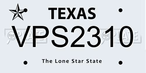 VPS2310 Texas License Plate