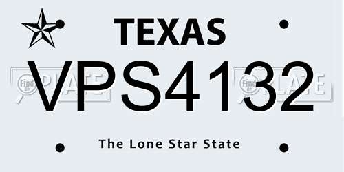 VPS4132 Texas License Plate